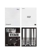 Тетрадь 48 листов в клетку, Calligrata Black and white, обложка мелованная бумага, серые листы, МИКС 6250510 - фото 14629527