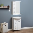Комплект мебели для ванной комнаты "Квадро 55": тумба с раковиной + зеркало-шкаф - фото 9257855