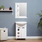 Комплект мебели для ванной комнаты "Квадро 55": тумба с раковиной + зеркало-шкаф - Фото 2