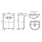 Комплект мебели для ванной комнаты "Квадро 55": тумба с раковиной + зеркало-шкаф - Фото 10