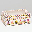 Упаковка на 6 капкейков с окном "Мечта сладкоежки", 25 х 17 х 10 см (комплект 5 шт) - фото 21267362