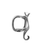 Серьга кафф «Котик», цвет серебро - Фото 2