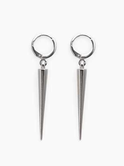 Серьги металл «Шипы», удлинённые, цвет серебро