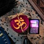 Магическое мыло "Символ ОМ для жизненного баланса" с косточкой миндаля, фиолетовое, 100гр - Фото 1