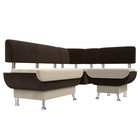 Кухонный угловой диван «Альфа», микровельвет, цвет бежевый / коричневый - Фото 3