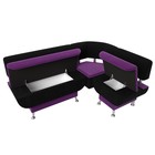 Кухонный угловой диван «Альфа», микровельвет, цвет фиолетовый / чёрный - Фото 6