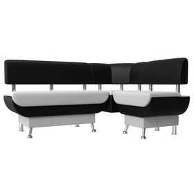 Кухонный угловой диван «Альфа», экокожа, цвет белый / чёрный