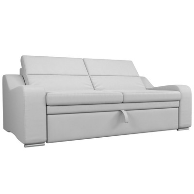 Прямой диван «Медиус», механизм выкатной, экокожа, цвет белый