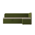 Кухонный угловой диван «Форест», механизм дельфин, микровельвет, цвет бежевый/зелёный - Фото 2
