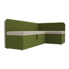 Кухонный угловой диван «Форест», механизм дельфин, микровельвет, цвет бежевый/зелёный - Фото 3
