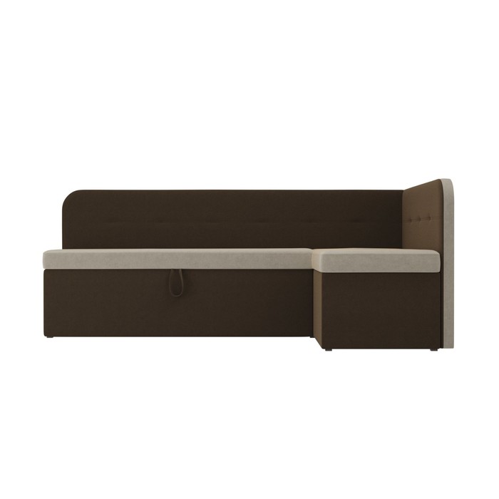 Кухонный угловой диван «Форест», механизм дельфин, микровельвет, цвет бежевый / коричневый - фото 1926210717