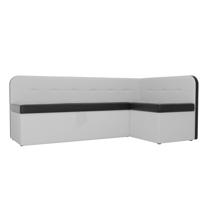 Кухонный угловой диван «Форест», механизм дельфин, экокожа, цвет чёрный / белый - фото 1907233857