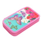Пенал школьный, 2 секции, 12.5×20.5×4 см «Бабочки» - Фото 2