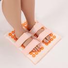 Ипликатор - коврик для ног, мягкий, 14 × 32 см, на липучках, пара, цвет белый/оранжевый - Фото 2