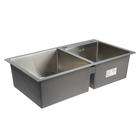 Мойка кухонная AFLORN AF97843-D, врезная, двойная, S=3.0 и 0.8 мм, 78×43×22 см, сифон, сатин - Фото 2