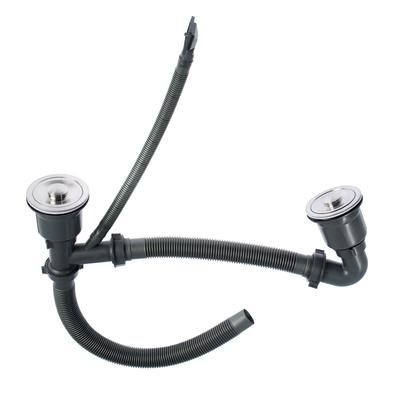 Мойка кухонная AFLORN AF97843-D, врезная, двойная, S=3.0 и 0.8 мм, 78×43×22 см, сифон, сатин