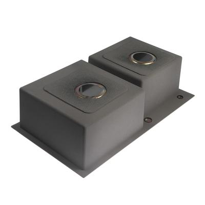 Мойка кухонная AFLORN AF97843B-D, врезная, двойная, S=3.0 и 0.8 мм, 78×43×22 см, сифон, графит