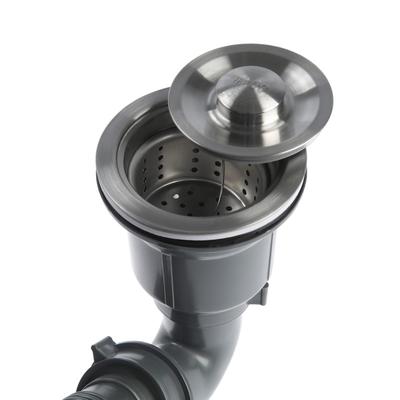 Мойка кухонная AFLORN AF97843B-D, врезная, двойная, S=3.0 и 0.8 мм, 78×43×22 см, сифон, графит