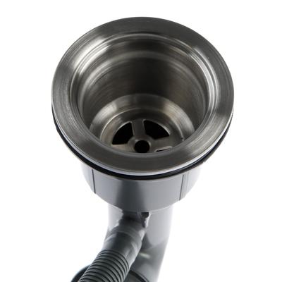 Мойка кухонная AFLORN AF95044F, врезная, S=3.0 и 0.8 мм, 50×44×22 см, сифон, графит