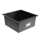 Мойка кухонная AFLORN AF94444F, врезная, S=3,0 и 0,8 мм, 44х44х22 см, сифон, графит 6957245