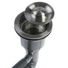 Мойка кухонная AFLORN AF94444F, врезная, S=3,0 и 0,8 мм, 44х44х22 см, сифон, графит 6957245