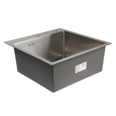 Мойка кухонная AFLORN AF95050, врезная, S=3.0 и 0.8 мм, 50×50×20 см, сифон, сатин
