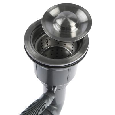 Мойка кухонная AFLORN AF95050F, врезная, S=3.0 и 0.8 мм, 50×50×20 см, сифон, графит