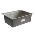 Мойка кухонная AFLORN AF96045, врезная, S=3.0 и 0.8 мм, 60×45×22 см, сифон, сатин - Фото 2