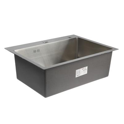 Мойка кухонная AFLORN AF96045, врезная, S=3.0 и 0.8 мм, 60×45×22 см, сифон, сатин