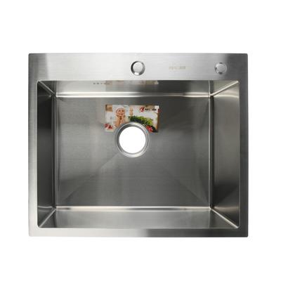Мойка кухонная AFLORN AF96050, врезная, S=3.0 и 0.8 мм, 60×50×22 см, сифон, сатин