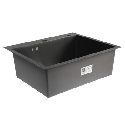 Мойка кухонная AFLORN AF96050F, врезная, S=3.0 и 0.8 мм, 60×50×20 см, сифон, графит