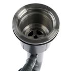 Мойка кухонная AFLORN AF96050F, врезная, S=3.0 и 0.8 мм, 60×50×20 см, сифон, графит - Фото 7