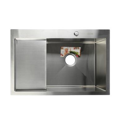 Мойка кухонная AFLORN AF97851-R, врезная, правая, S=3.0 и 0.8 мм, 78×51×22 см, сифон, сатин