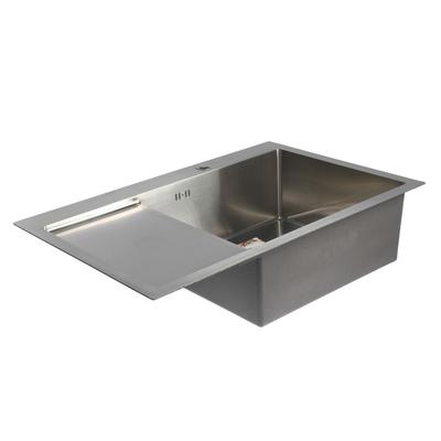 Мойка кухонная AFLORN AF97851-R, врезная, правая, S=3.0 и 0.8 мм, 78×51×22 см, сифон, сатин