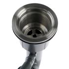 Мойка кухонная AFLORN AF97851F-L, врезная, левая, S=3.0 и 0.8 мм, 78×51×22 см, сифон, графит - Фото 7