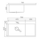 Мойка кухонная AFLORN AF97851F-L, врезная, левая, S=3.0 и 0.8 мм, 78×51×22 см, сифон, графит - Фото 9
