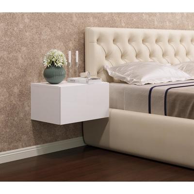 Тумба прикроватная подвесная «Клик Мебель. Элтон №1», 460×320×260 мм, цвет белый/МДФ белый глянец