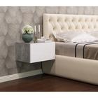 Тумба прикроватная «Элтон №1», подвесная, 460×320×260 мм, бетон/МДФ белый глянец - Фото 1