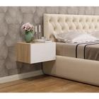 Тумба прикроватная «Элтон №1», подвесная, 460×320×260 мм, дуб сонома/МДФ белый глянец - Фото 1