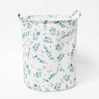 Текстильная корзина «Этель» Eucalyptus, 35×45 см, белая/зелёная - Фото 2