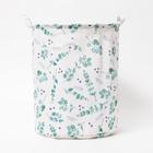 Текстильная корзина «Этель» Eucalyptus, 35×45 см, белая/зелёная - Фото 3