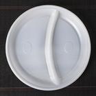 Тарелка одноразовая, d=20,5 см, 2-х секционная, цвет белый - Фото 3
