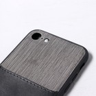 Чехол LuazON для iPhone 7/8/SE (2020), с отсеком под карты, текстиль+кожзам, черный - Фото 3