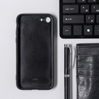 Чехол LuazON для iPhone 7/8/SE (2020), с отсеком под карты, текстиль+кожзам, черный - Фото 4