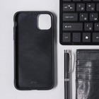 Чехол LuazON для iPhone 11, с отсеком под карты, текстиль+кожзам, черный - Фото 5