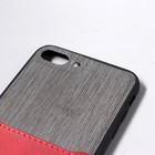 Чехол LuazON для iPhone 7 Plus/8 Plus, с отсеком под карты, текстиль+кожзам, красный - Фото 3