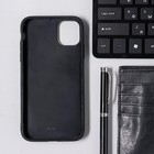 Чехол LuazON для iPhone 11, с отсеком под карты, текстиль+кожзам, красный - Фото 4