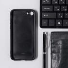 Чехол LuazON для iPhone 7/8/SE (2020), с отсеком под карты, текстиль+кожзам, коричневый - Фото 2