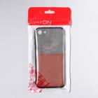 Чехол LuazON для iPhone 7/8/SE (2020), с отсеком под карты, текстиль+кожзам, коричневый - Фото 5