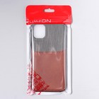 Чехол LuazON для iPhone 11, с отсеком под карты, текстиль+кожзам, коричневый - Фото 6